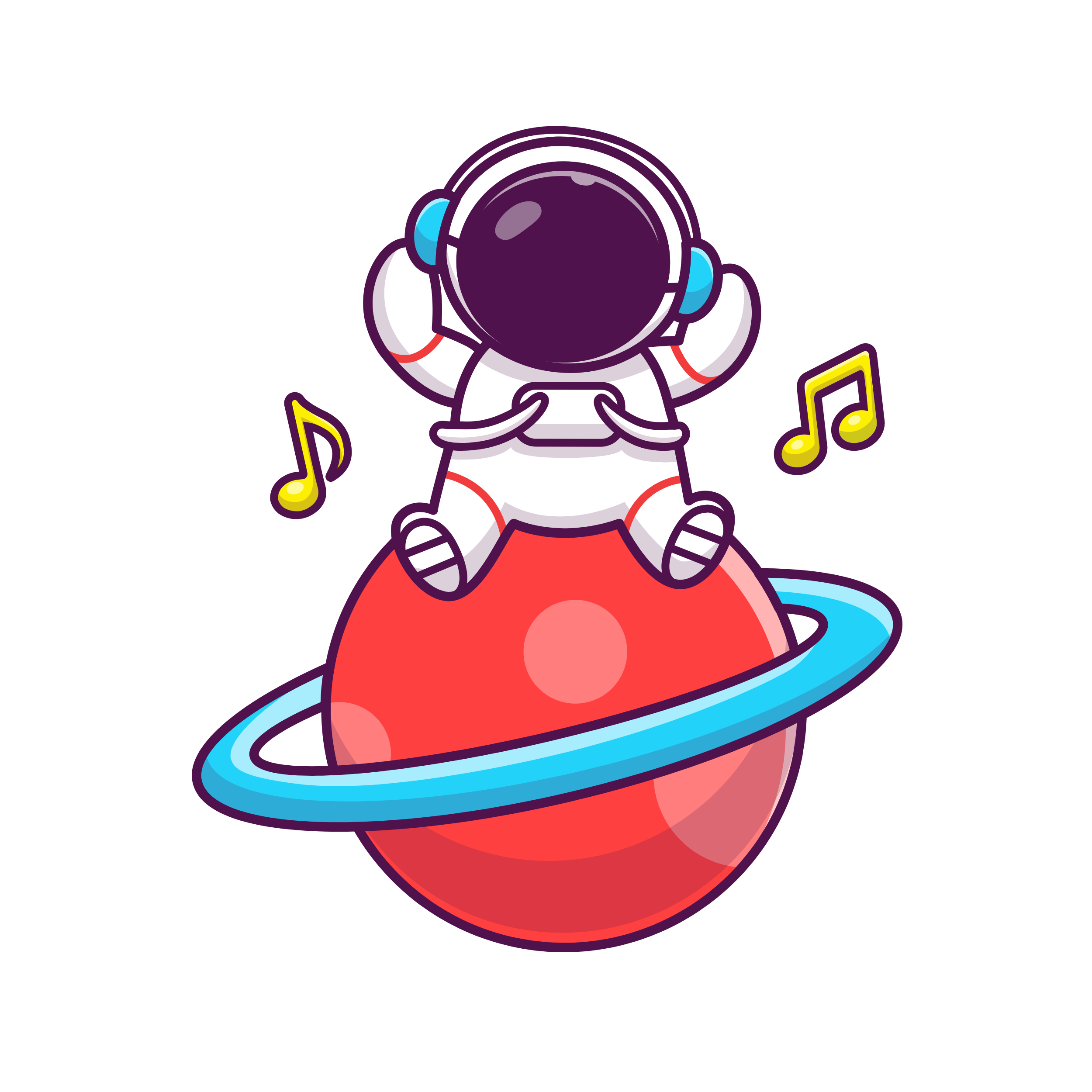 Astronaut sat on a planet