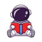 Astronaut reading a book
