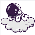 Astronaut sat on a cloud