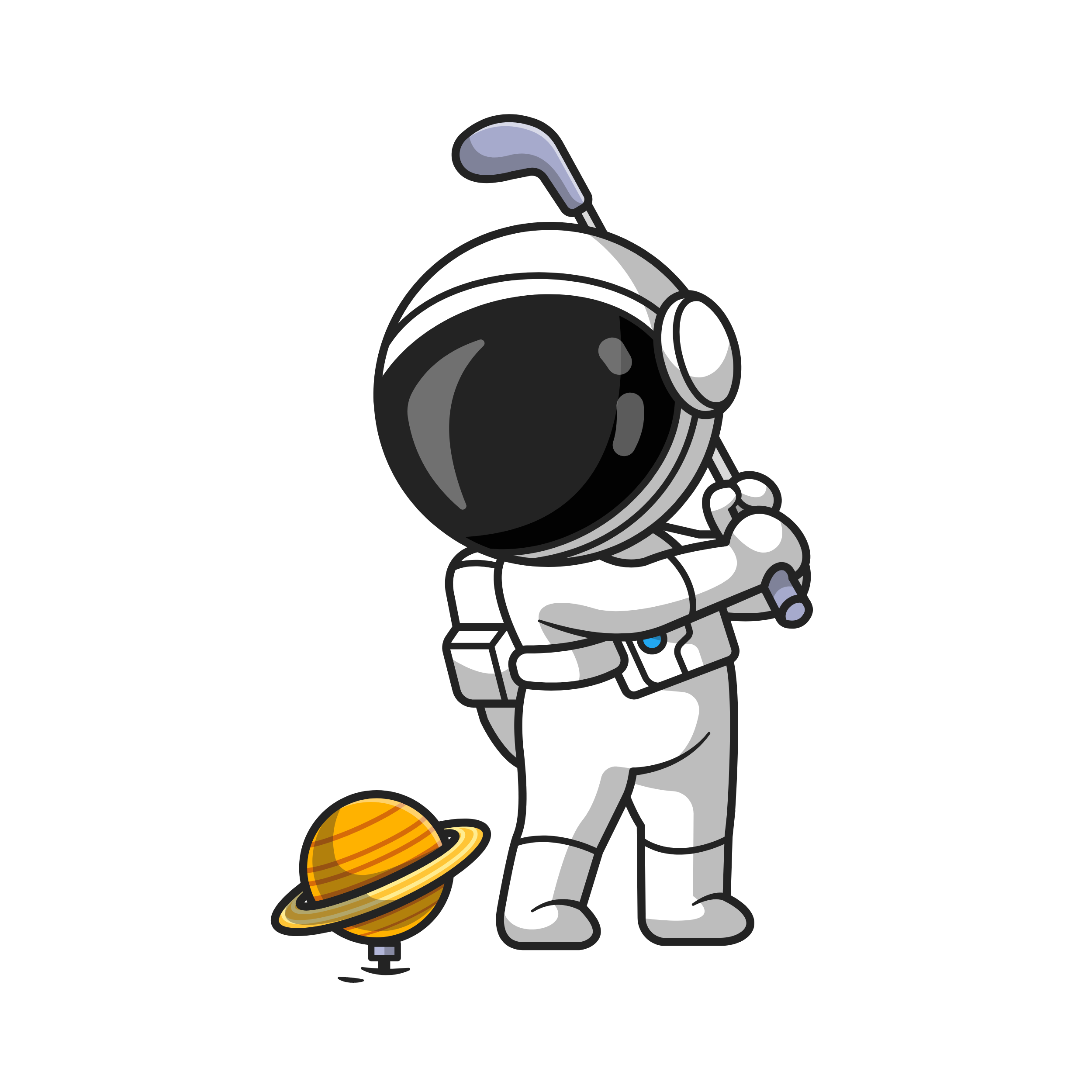 Astronaut playing Golf